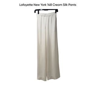 Lafayette 148 Cream Silk Pants